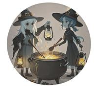 FekiLoot Witch and The Cauldron Seat Cushion Memory Foam Upholstery Chair Cushion with Removable Cover Round Large Pillows Seating Floor Support Pillow for Car Office Kitchen Couch