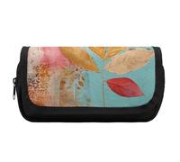 FekiLoot With Peach Leaves Pencil Case Office Pencil Box Large Capacity Pencil Box Pouch Holder Double Zipper Pencil Case Use to Organize Desktop And Plan Space Home Office