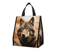FekiLoot Wolf in The Sun Lunch Bag Insulated Lunchbox Bag Reusable Leakproof Tote Women Stylish Lunchboxs Bag for Women Men Work Office Travel