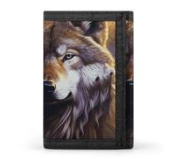 FekiLoot Wolves And Dream Catchers Wallet Compact Blocking Trifold Wallets with Zipper Minimalist Purse Wallet Credit Card Holder