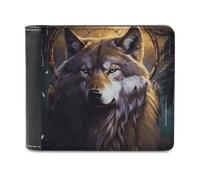 FekiLoot Wolves And Dream Catchers Wallet Fashionable Slim Leather Wallet with Multiple Card Slots And Hidden Compartments Wallets