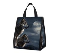 FekiLoot Wolves in The Moonlight Lunch Bag Insulated Lunchbox Bag Reusable Leakproof Tote Women Stylish Lunchboxs Bag for Women Men Work Office Travel