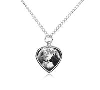 FekiLoot Wolves Under The Moon Urn Necklace for Ashes Heart Cremation Jewelry Memorial Keepsake Pendant Locket Ash Holder Memory Jewelry for Women Men to Hold Ashes of Loved Ones