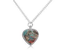 FekiLoot Woman And Wolf Custom Ashes Necklace Personalized Pet Urn Hair Cremation Souvenir Necklace Memorial Keepsake Holder Pendant Heart Jewelry for Ashes Gift for Dog Loss