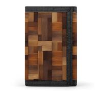 FekiLoot Wood Wallet Compact Blocking Trifold Wallets with Zipper Minimalist Purse Wallet Credit Card Holder