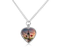 FekiLoot Wooden Wine Barrel on Wine Bottle Urn Necklaces for Ashes Personalized Human Pet Cremation Jewelry Keepsake Locket Heart Pendant with Filling Kit Memorial Gift for Dog Cat Lover Women Men