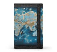 FekiLoot World Map Men's Wallet Extra Capacity Trifold Wallet Thin & Stylish Trifold Card Holder with ID Window