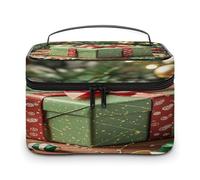 FekiLoot Wrapped Christmas Gift Makeup Bag Large Capacity Travel Cosmetic Bag Lightweight Hand-held Toiletry Bags Portable Cosmetic Pouch Cute Make Up Pouch for Women