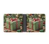 FekiLoot Wrapped Christmas Gift Wallet Slim PU Bifold Design Wallet with Multiple Card Slots Wallets Extra Capacity Pocket Wallets