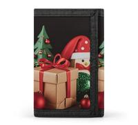 FekiLoot Xmas Decoration Christmas Gift Wallet Portable Tri Fold Wallet with Zipper Coin Purse for Women Credit Car