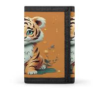 FekiLoot Year of The Tiger Funny Tiger Men's Wallet Extra Capacity Trifold Wallet Thin & Stylish Trifold Card Holder with ID Window