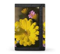 FekiLoot Yellow Butterfly And Flower Trifold Wallet Slim Minimalist Front Pocket Men's Passcase Wallet Credit Card Holder