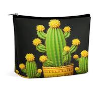 FekiLoot Yellow Cactus Toiletry Bag Travel Cosmetic Bag with Zipper Personalized Makeup Pouch Makeup Pouch for Women for Use in Daily Life Travel Other Occasions