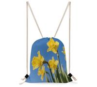 FekiLoot Yellow Daffodils Flower Drawstring Backpack Sports Gym Bag Drawstring Bags Foldable Backpack for Women Men
