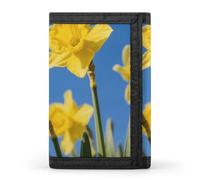 FekiLoot Yellow Daffodils Flower Slim Wallet Trifold Wallet Credit Card Holder Wallets Stylish Money Clip for Men Women
