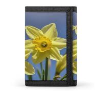FekiLoot Yellow Daffodils Flowers Men's Wallet Extra Capacity Trifold Wallet Thin & Stylish Trifold Card Holder with ID Window