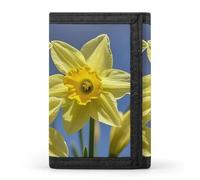 FekiLoot Yellow Daffodils Flowers Trifold Wallet Slim Credit Card Holder Stylish Trifold Billfold Minimalist Front Pocket Friendly Purses