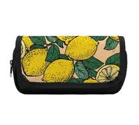 FekiLoot Yellow Lemon Pencil Case Office Pencil Box Large Capacity Pencil Box Pouch Holder Double Zipper Pencil Case Use to Organize Desktop And Plan Space Home Office