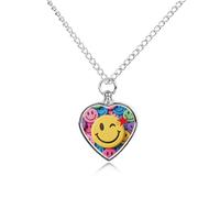 FekiLoot Yellow Star Happy Face Urn Necklaces for Ashes Personalized Human Pet Cremation Jewelry Keepsake Locket Heart Pendant with Filling Kit Memorial Gift for Dog Cat Lover Women Men