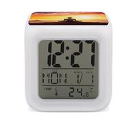 FekiLoot Yoga Meditation Alarm Clock with 7 Color Changing Night Light with Date and Temperature Wake Up Digital Clock Colorful LED Display Alarm Clocks Gift Decor for Bedroom