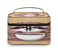 FekiLoot Yoga Sloth Coffee Makeup Bag Large Capacity Travel Cosmetic Bag Lightweight Hand-held Toiletry Bags Portable Cosmetic Pouch Cute Make Up Pouch for Women
