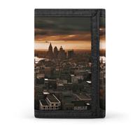 FekiLoot York City Sunset Picture Men's Wallet Extra Capacity Trifold Wallet Thin & Stylish Trifold Card Holder with ID Window