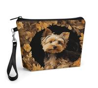 FekiLoot Yorkshire Terrier in The Cave Makeup Bag for Purse, Waterproof Funny Cosmetic Bag for Women, Zipper Travel Pouch Gift 8.9×5.7 Inch