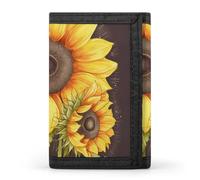 FekiLoot You Are My Sunshine Sunflower Wallet Compact Blocking Trifold Wallets with Zipper Minimalist Purse Wallet Credit Card Holder