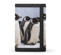 FekiLoot Young Penguins With Snow Trifold Wallet Slim Credit Card Holder Stylish Trifold Billfold Minimalist Front Pocket Friendly Purses