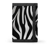 FekiLoot Zebra Print Wallet Compact Blocking Trifold Wallets with Zipper Minimalist Purse Wallet Credit Card Holder