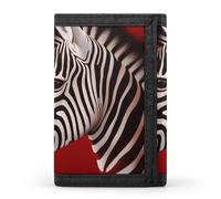 FekiLoot Zebra Red Trifold Wallet Slim Minimalist Front Pocket Men's Passcase Wallet Credit Card Holder