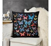 FekiLoot Zeeland Butterfly Throw Pillow Covers 12 "x12 Plush Soft Decorative Farmhouse Square Accent Pillow Cases Spring Sofa Cushion Case for Couch Bedroom Living Room Home Decor