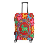 FekiLoot Zodiac Papercut Art Travel Luggage Cover Stretchable Airplane Suitcase Protector Sleeve Universal Washable Fit for 19-32 Inch Checked Baggage,Water Resistant Durable Luggage Protector, white