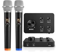 FEKTIK Wireless Karaoke Microphone System, Dual Handheld Wireless Microphones for Smart TV, Speaker & Amplifier, HDMI/AUX in/Out, 100FT, Dynamic Microphonefor Home Karaoke, Singing, Church & Wedding