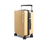 Felamondo 20-Inch Carry-On Luggage, Lightweight Durable PC Suitcase with TSA Lock, 360° Silent Wheels, Expandable Wide Handle Business Travel Suitcase for Airplane(Yellow), Yellow, 20", Modern