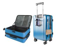 Felamondo Carry-On Luggage with Front Laptop Compartment, 360-Degree Spinner Wheels, TSA Lock, Cup Holder & Bag Hook - Airline Approved Business Travel Suitcase (G6001), blue, 24", Modern