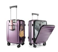 Felamondo Lightweight Suitcase with TSA Lock & 360° Spinner Wheels, Scratch and Water Resistant - Ideal for Business Travelers(G6002 20IN), purple, 20", Modern