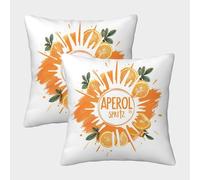 FELASBUID Aperol Spritz Drink-vibrant Citrus Design Style Pillow Covers 2 Pack Cozy Pillowcase Available All Seasons Cushion Cover Polyester Decor Couch Living Room 45x45cm