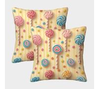 FELASBUID Candy Pillow Cases 2 Pack Cozy Pillowcases Interesting Cushion Cover with Invisible Zipper Decor Sofa for Living Room Bedroom 40x40cm