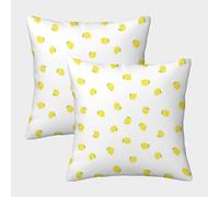 FELASBUID Cute Lemon Pattern-Cartoon Doodle Style Pillow Covers 2 Pack Cozy Pillowcases Available All Seasons Cushion Covers Zippered Decorative for Sofa Living Room Bed Home 50x50cm