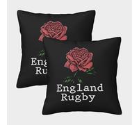 FELASBUID England Rugby-sport Emblem Design Pillow Covers 2 Pack Cozy Pillowcases Available All Seasons Cushion Covers with Invisible Zipper Decorative for Sofa Living Room Bed Home 40x40cm