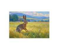 FELASBUID Hare Wall Painting Wall Art Giclee Canvas Animal Home Decor Canvas UV Printing Kitchen 12x18inch(30x45cm)