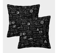 FELASBUID Math Formulas-Hand Drawn Style Pillow Covers 2 Pack Cozy Pillowcase Available All Seasons Cushion Case Polyester Decorative for Couch Livingroom 40x40cm