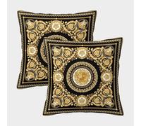 FELASBUID Ornate Decor-Baroque Style Gold Pillow Covers 2 Pack Cozy Pillowcase Available All Seasons Cushion Cover with Invisible Zipper Decorative Couch Living Room 50x50cm