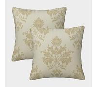 FELASBUID Ornate Floral Pattern-Classic Damask Style Decor Pillow Covers 2 Pack Cozy Pillowcases Available All Seasons Cushion Covers with Zipper Decor for Sofa Living Room Bed Home 40x40cm
