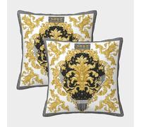 FELASBUID Ornate Gold Decor-Baroque Luxury Pattern Design Pillow Covers 2 Pack Cozy Pillowcases Available All Seasons Cushion Covers Polyester Decor Sofa for Living Room Bedroom 40x40cm