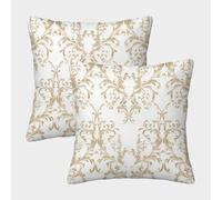 FELASBUID OrnateWallDecal-ClassicBaroqueStyle Pillow Covers 2 Pack Cozy Pillowcase Available All Seasons Cushion Cover with Zipper Decorative Couch Living Room 50x50cm