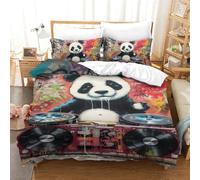 FELASBUID Panda 3D Printed Duvet Cover Set 3 Pieces Bed Duvet Set Soft Easy Care with Zipper Closure，Pillowcases for Teens And Adults Single（140x200cm）