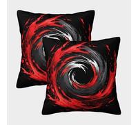 FELASBUID RedSwirlArt-AbstractDynamicDesign Pillow Covers 2 Pack Cozy Pillowcase Available All Seasons Cushion Case with Invisible Zipper Decor Sofa for Living Room Bedroom 50x50cm