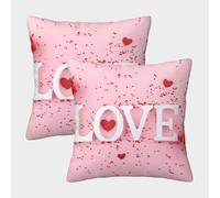 FELASBUID Valentine Gifts-romantic Celebration Style Pillow Covers 2 Pack Cozy Pillowcase Available All Seasons Cushion Case Zippered Decorative for Sofa Living Room Bed Home 45x45cm